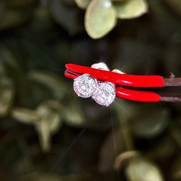 14K Diamond Stud Earrings - Picture 7 of 7